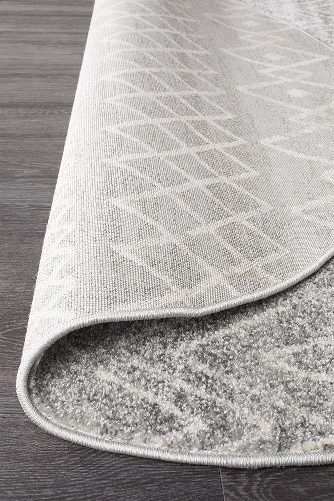 Oasis Selma Silver Tribal Round Rug - Cozy Rugs Australia