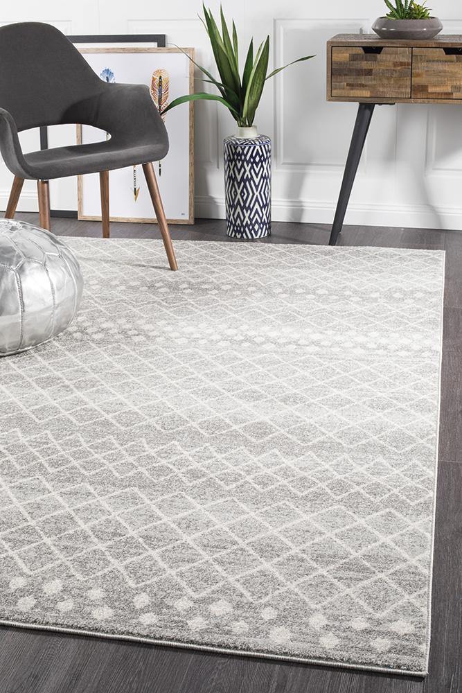 Oasis Selma Silver Tribal Rug - Cozy Rugs Australia