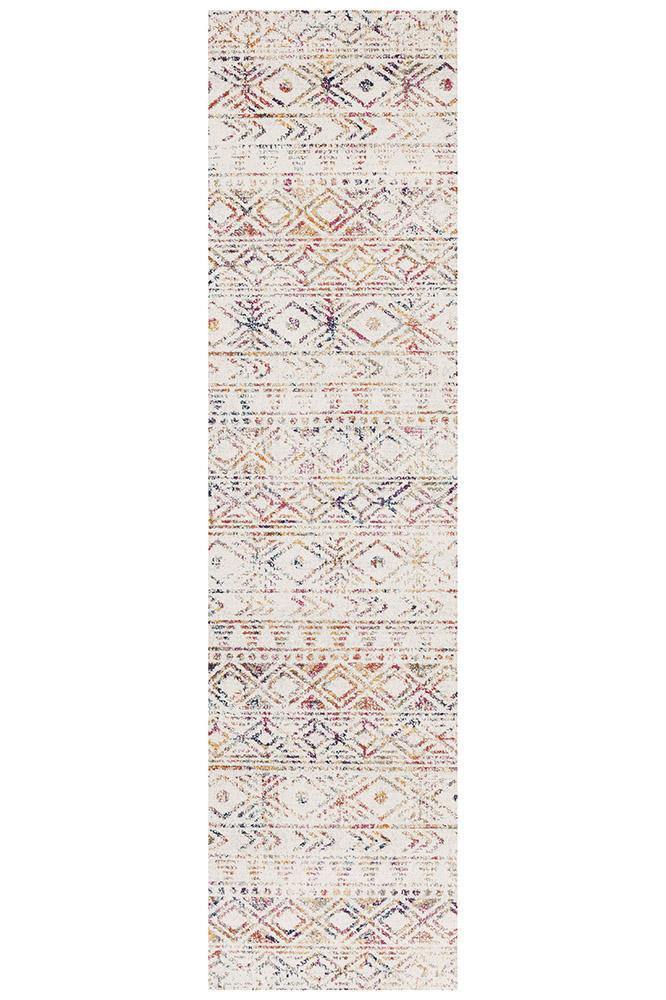 Oasis Ismail Multi Grey Rustic Runner Rug - Cozy Rugs Australia