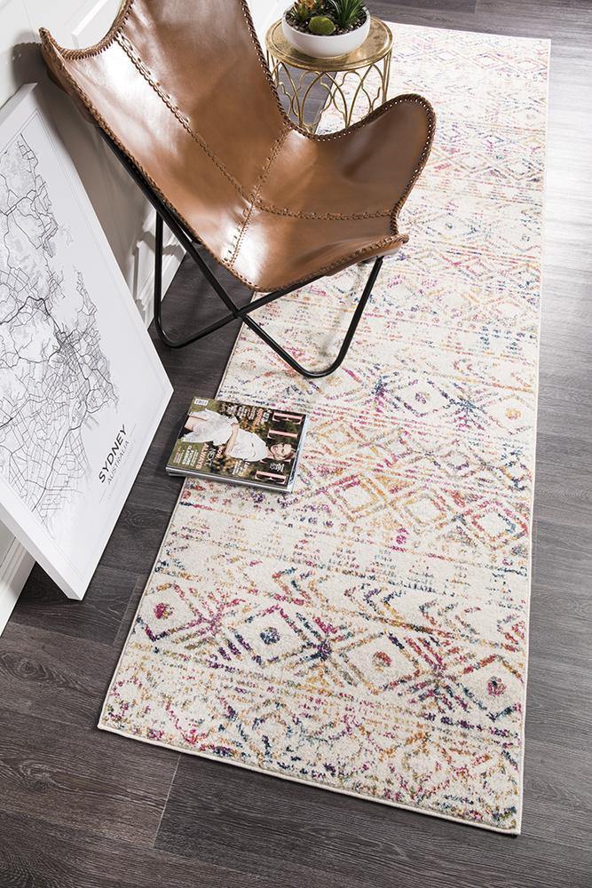 Oasis Ismail Multi Grey Rustic Runner Rug - Cozy Rugs Australia