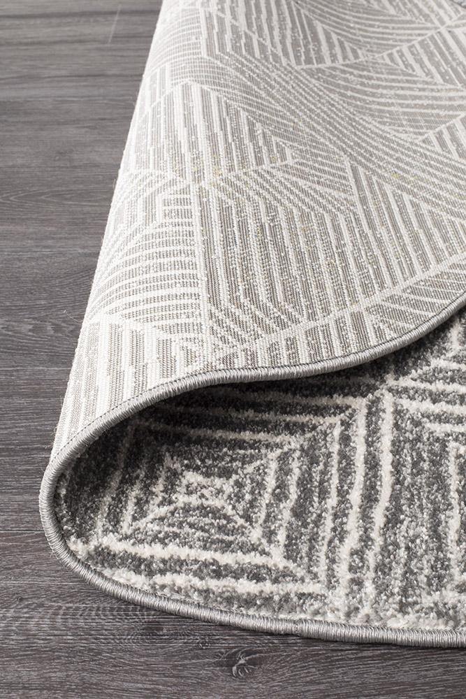 Oasis Kenza Contemporary Silver Round Rug - Cozy Rugs Australia