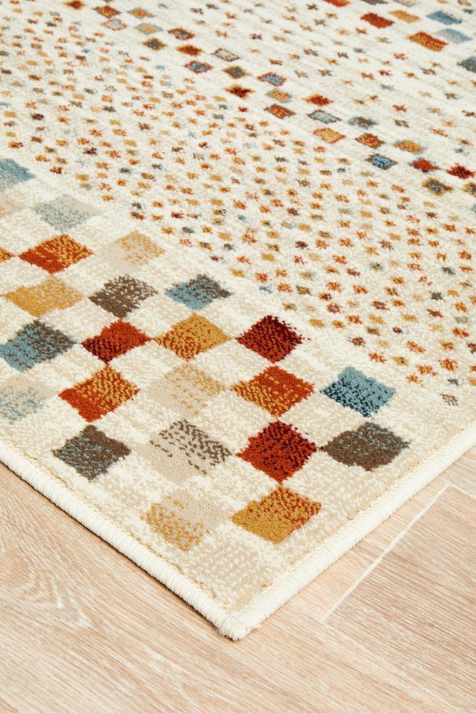 Oxford Mayfair Squares Bone Rug - Cozy Rugs Australia