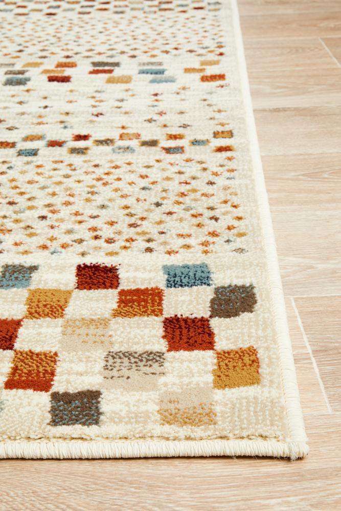 Oxford Mayfair Squares Bone Rug - Cozy Rugs Australia