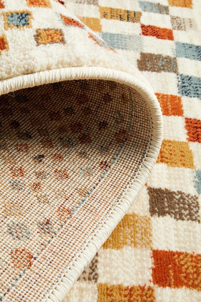 Oxford Mayfair Squares Bone Rug - Cozy Rugs Australia