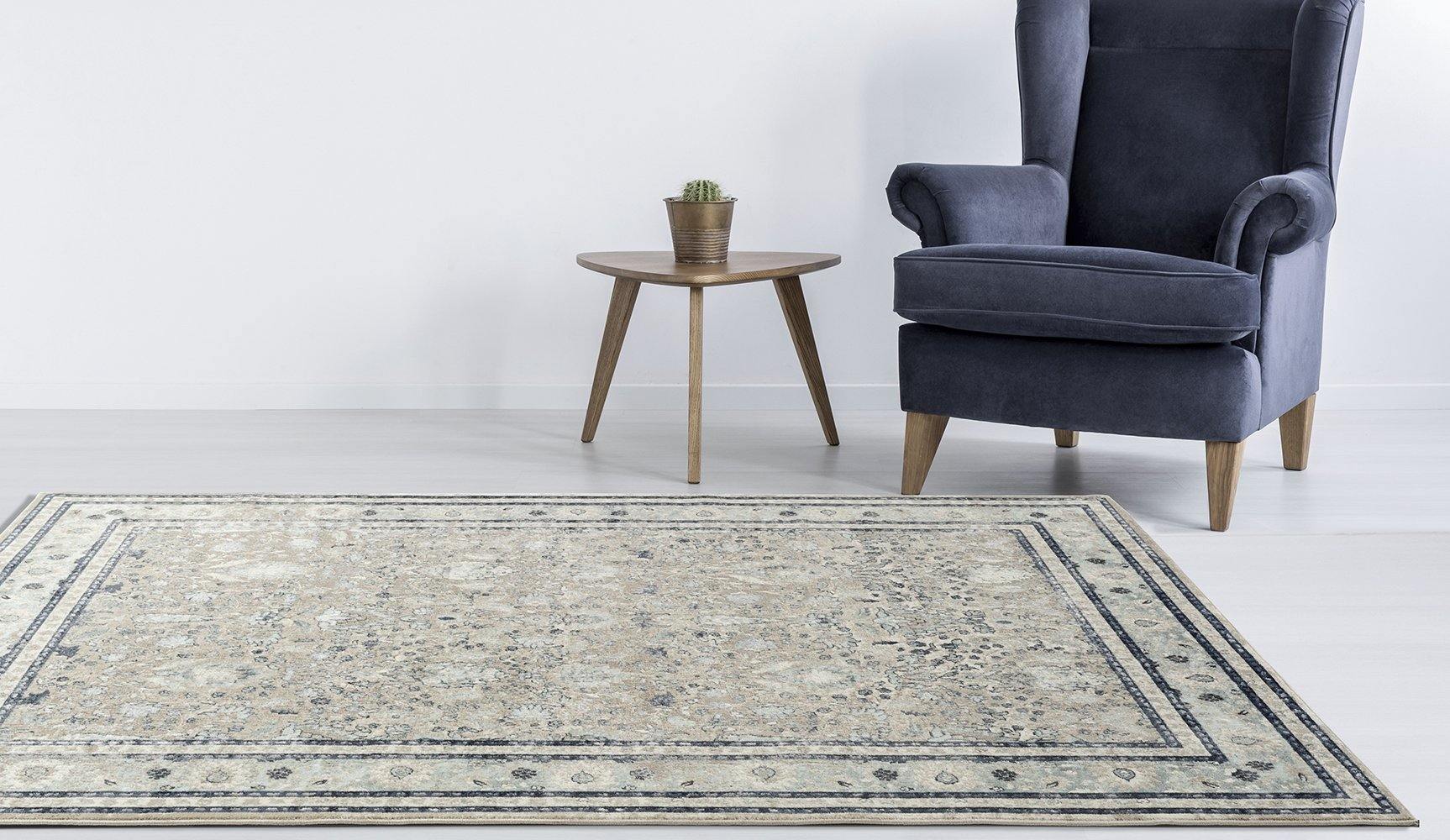 Providence Esquire Rim Traditional Beige Rug - Cozy Rugs Australia