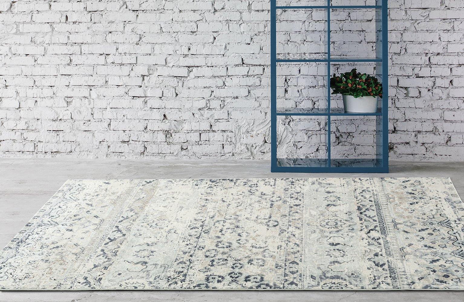 Providence Esquire Segments Traditional Blue Rug - Cozy Rugs Australia