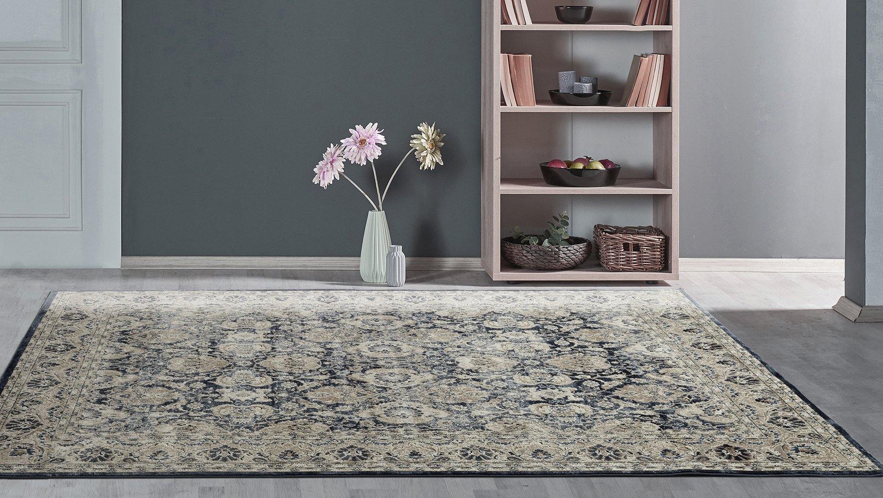 Providence Esquire Balance Traditional Blue Rug - Cozy Rugs Australia