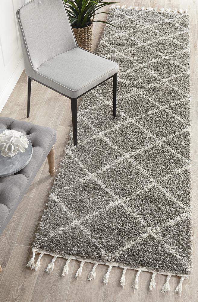 Saffron 22 Grey Runner Rug - Cozy Rugs Australia