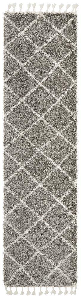 Saffron 22 Grey Runner Rug - Cozy Rugs Australia