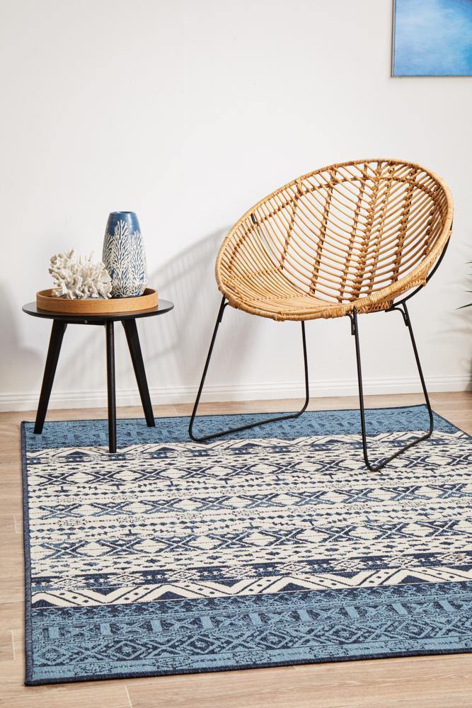 Seaside 3333 White Blue Rug - Cozy Rugs Australia
