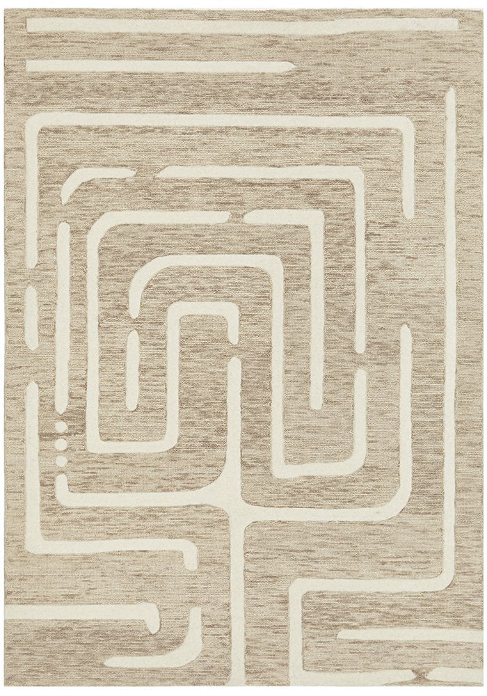 Coogee Maze Linen Hand Tufted Wool Rug