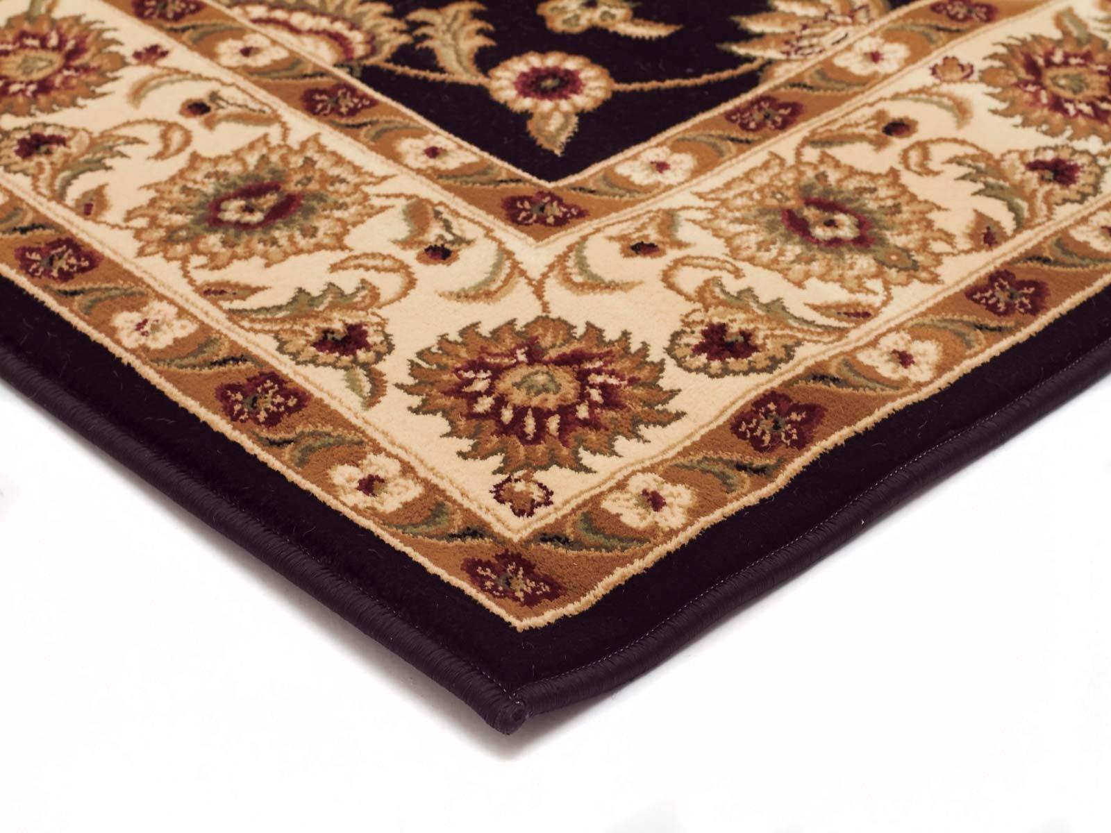 Sydney Classic Runner Black with Ivory Border Runner Rug - Cozy Rugs Australia