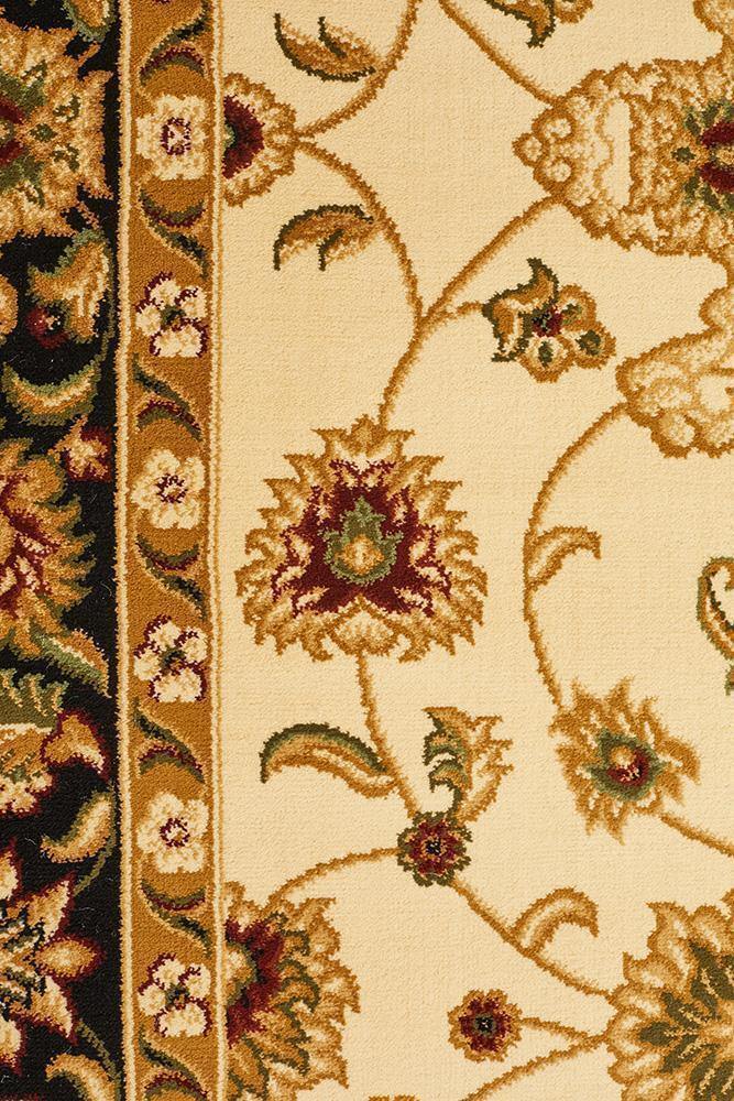 Sydney Collection Classic Rug Ivory with Black Border - Cozy Rugs Australia