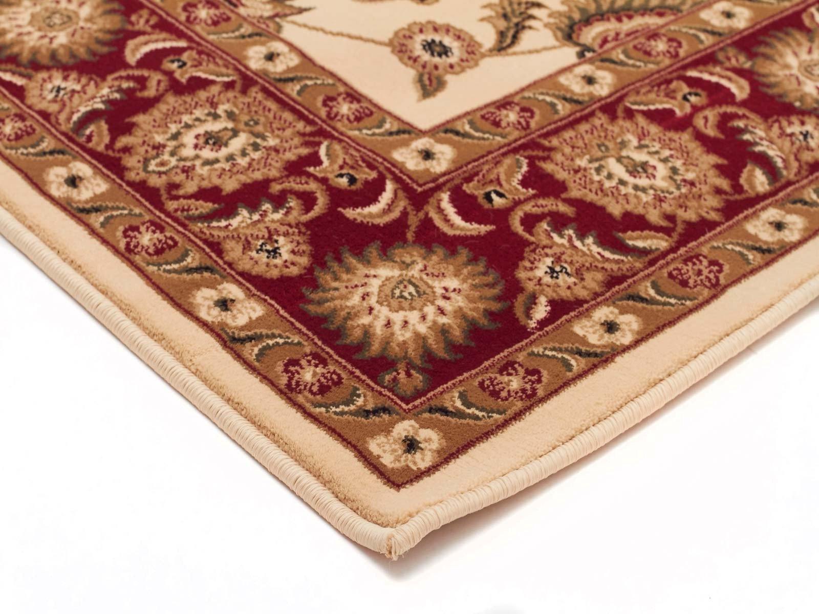 Sydney Classic Runner Ivory with Red Border Runner Rug - Cozy Rugs Australia