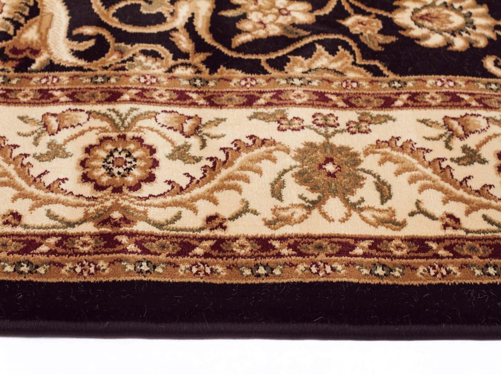 Sydney Medallion Runner Black with Ivory Border Runner Rug - Cozy Rugs Australia