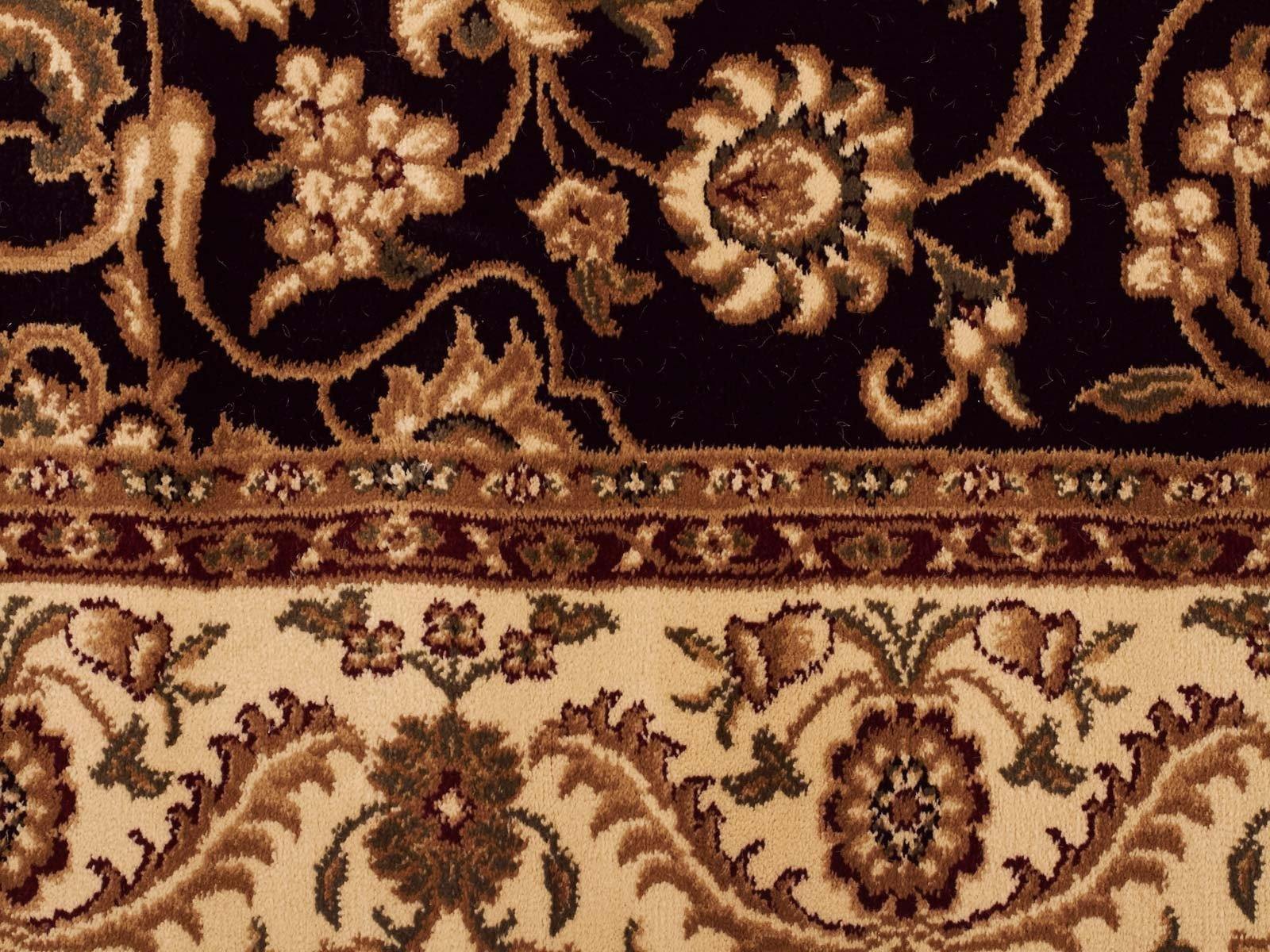 Sydney Medallion Runner Black with Ivory Border Runner Rug - Cozy Rugs Australia
