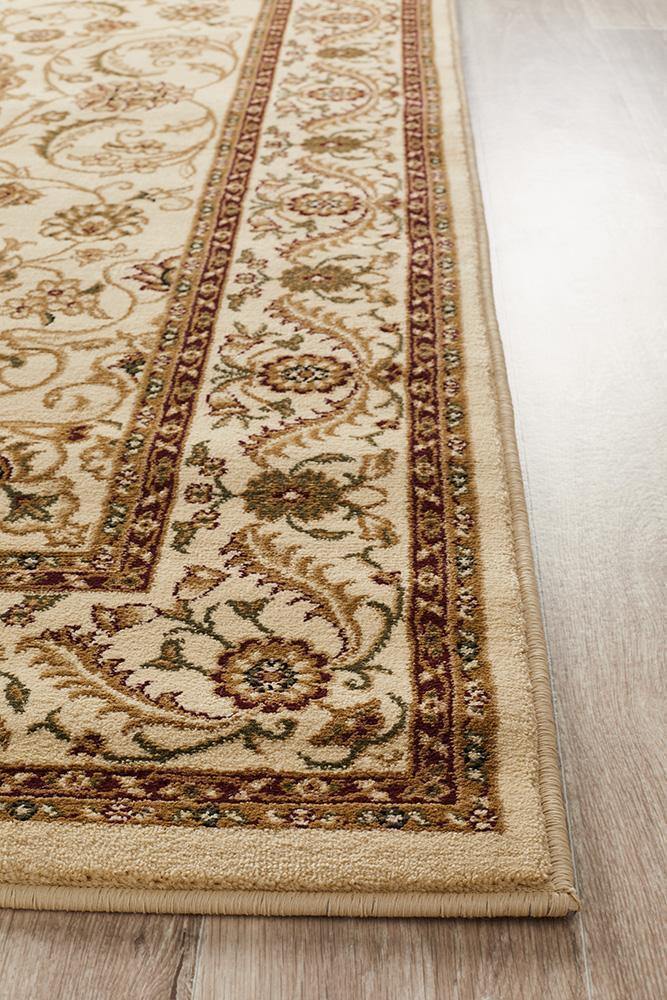 Sydney Collection Medallion Rug Ivory with Ivory Border - Cozy Rugs Australia