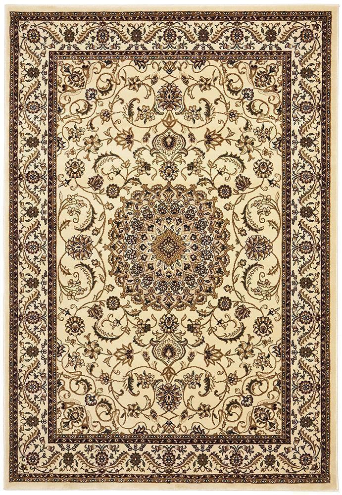 Sydney Collection Medallion Rug Ivory with Ivory Border - Cozy Rugs Australia