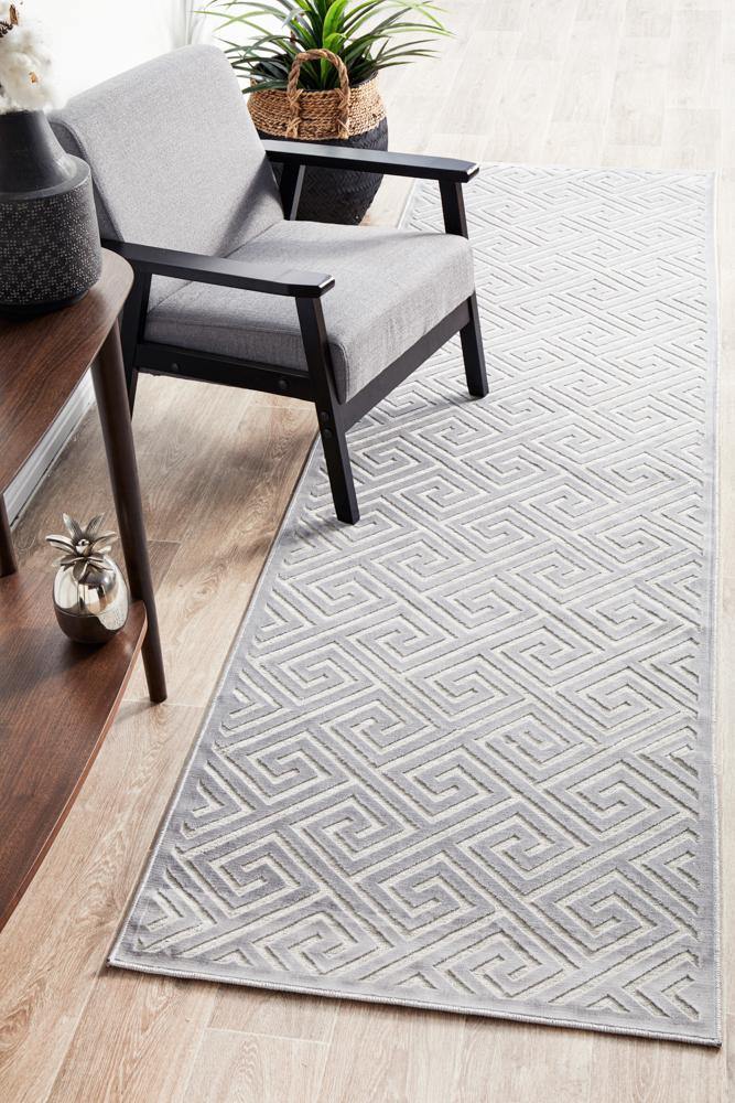 York Alice Silver Runner Rug - Cozy Rugs Australia