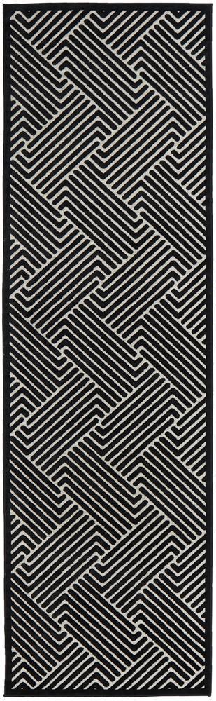 York Cindy Black & Gold Runner Rug - Cozy Rugs Australia
