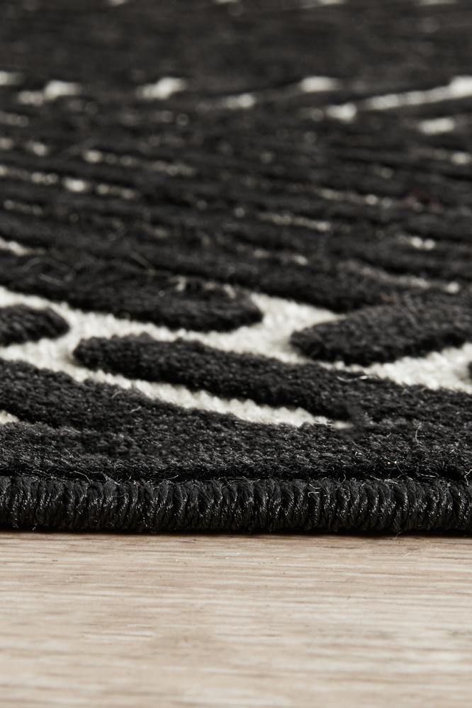 York Cindy Black & Gold Runner Rug - Cozy Rugs Australia