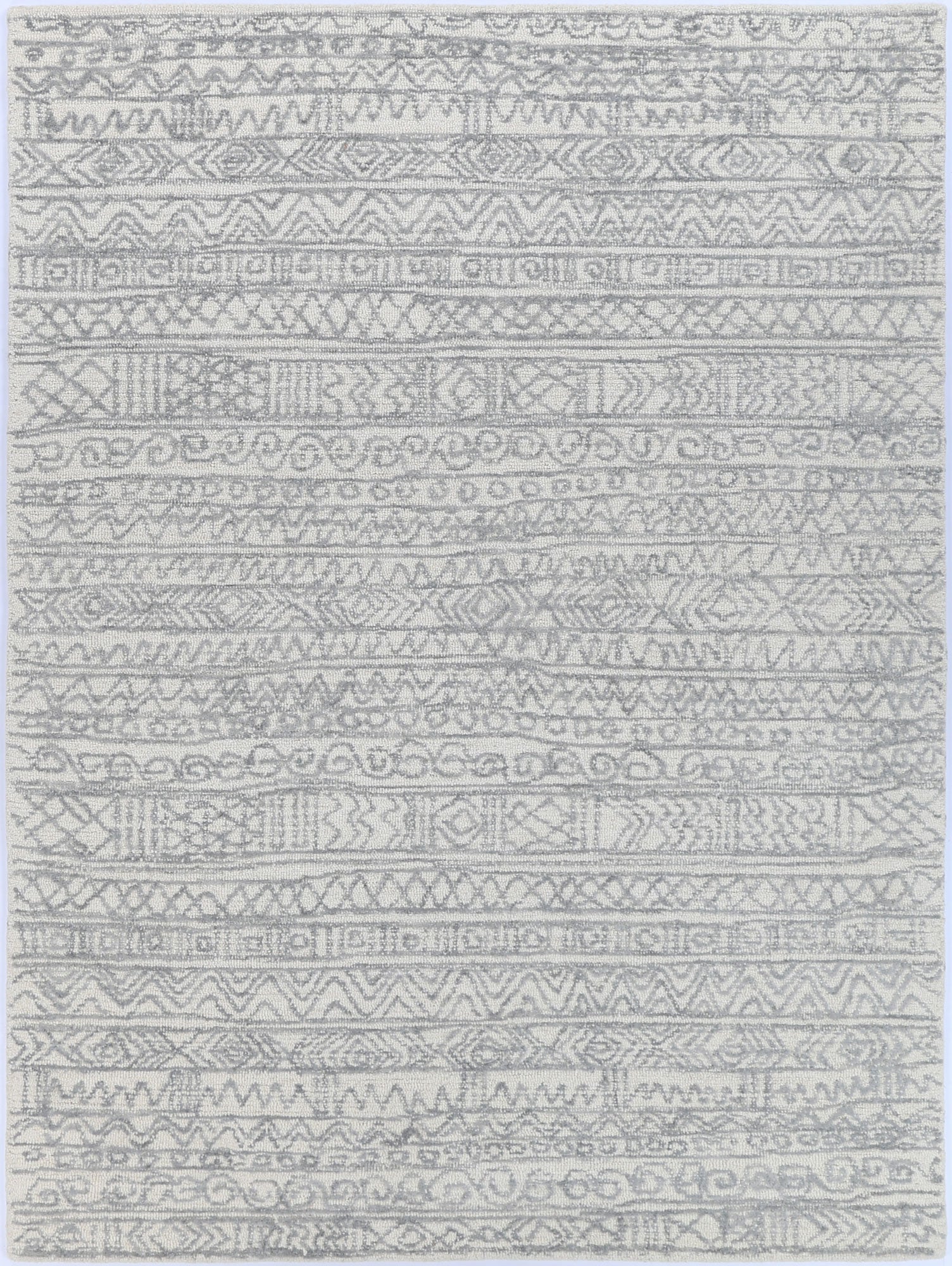 Posy Inca 01B Grey Wool Rug