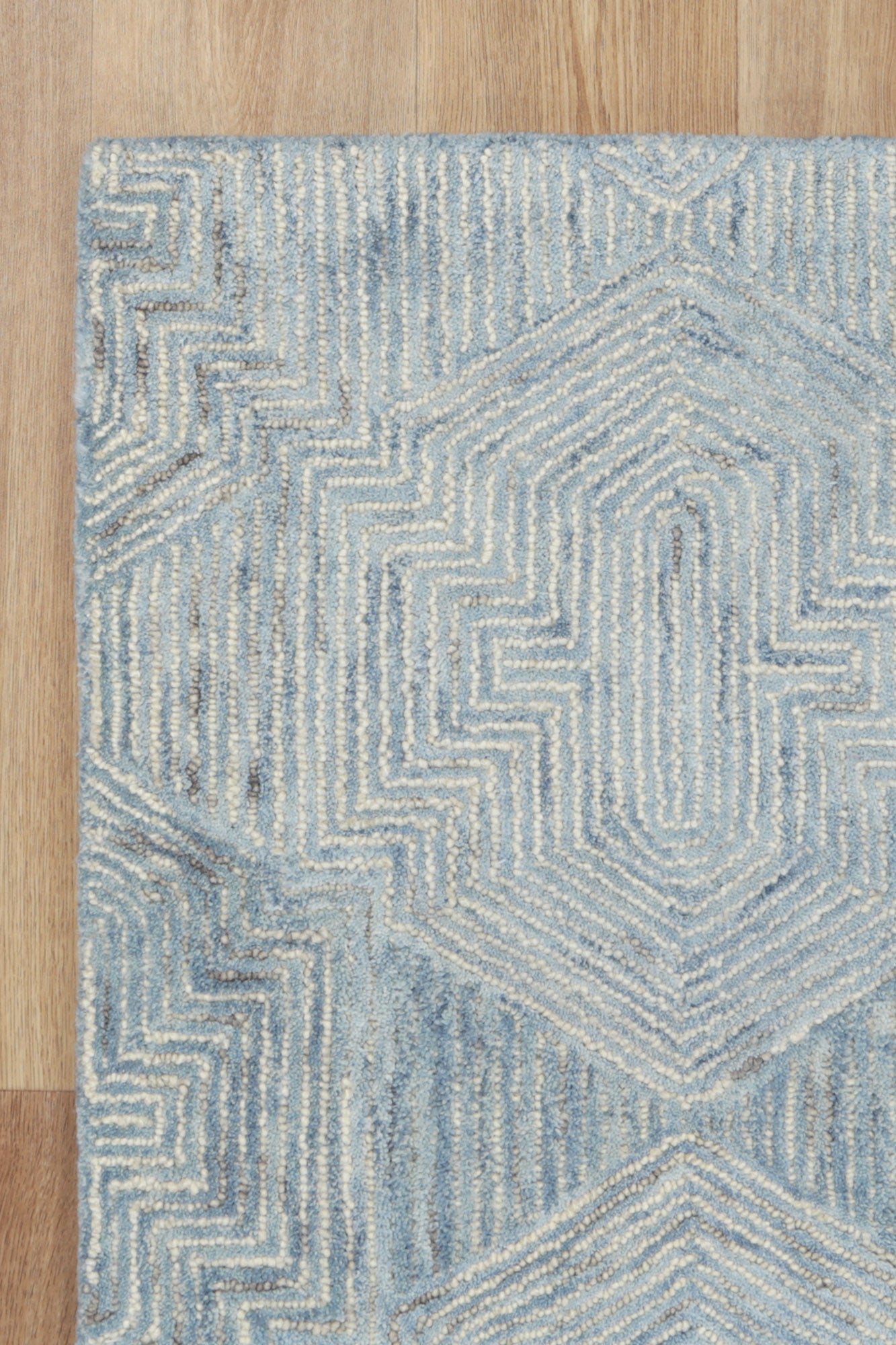 Posy Aquila 06A  Blue/ Grey Wool Rug