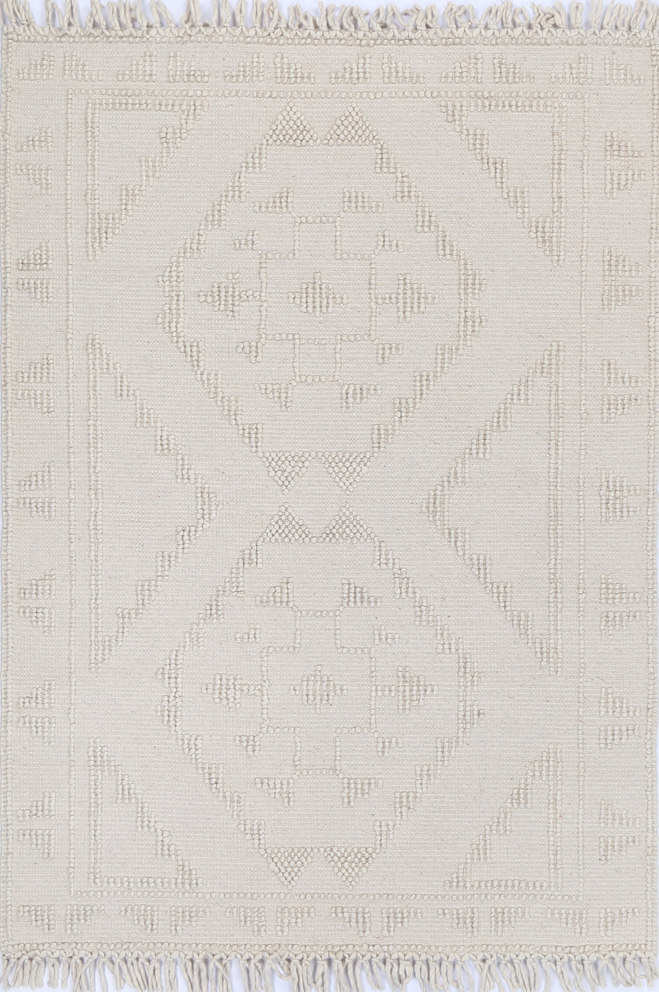 Diego Ornamental Beige Wool Rug