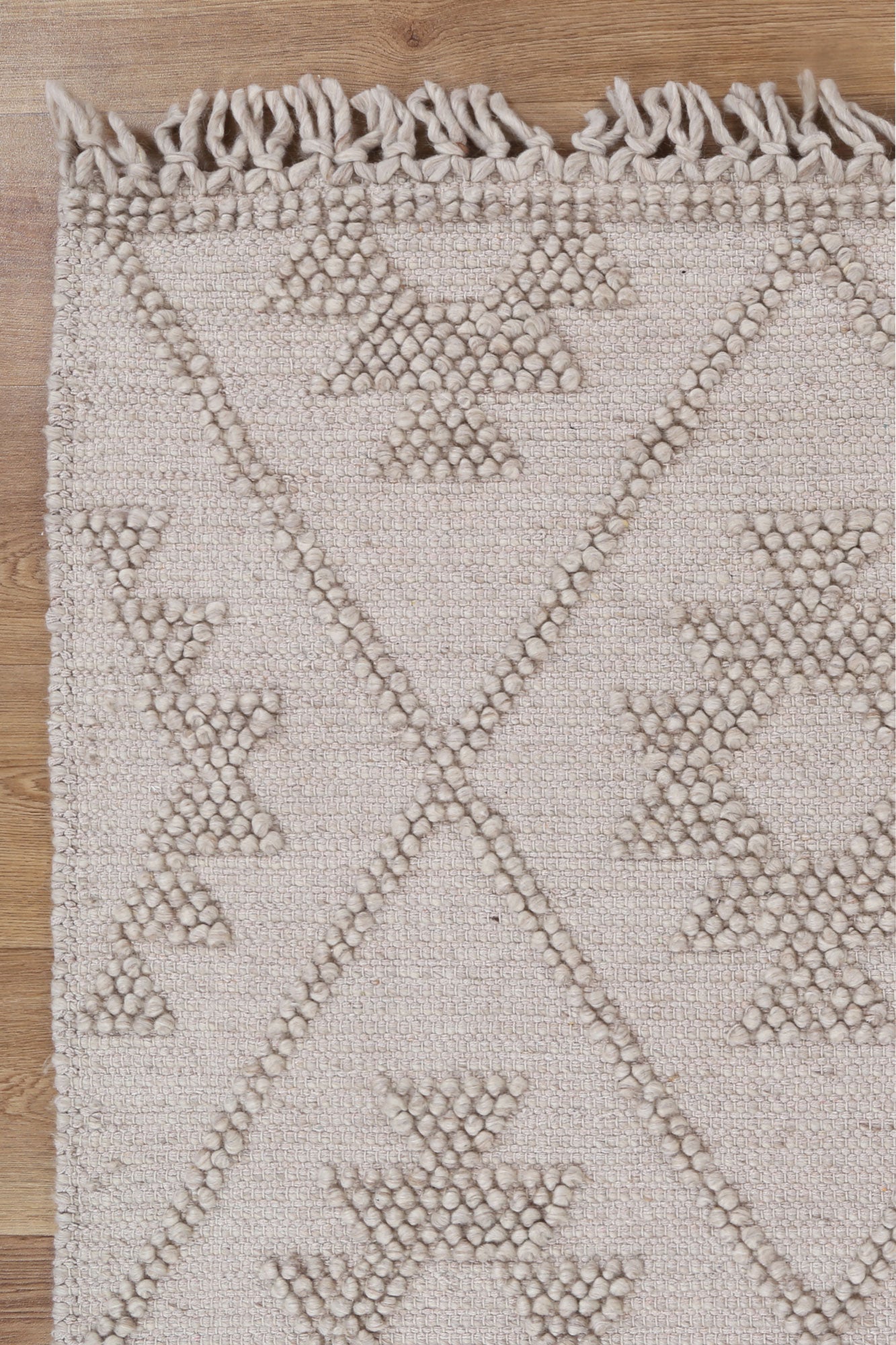 Diego Geometric Brown Wool Rug