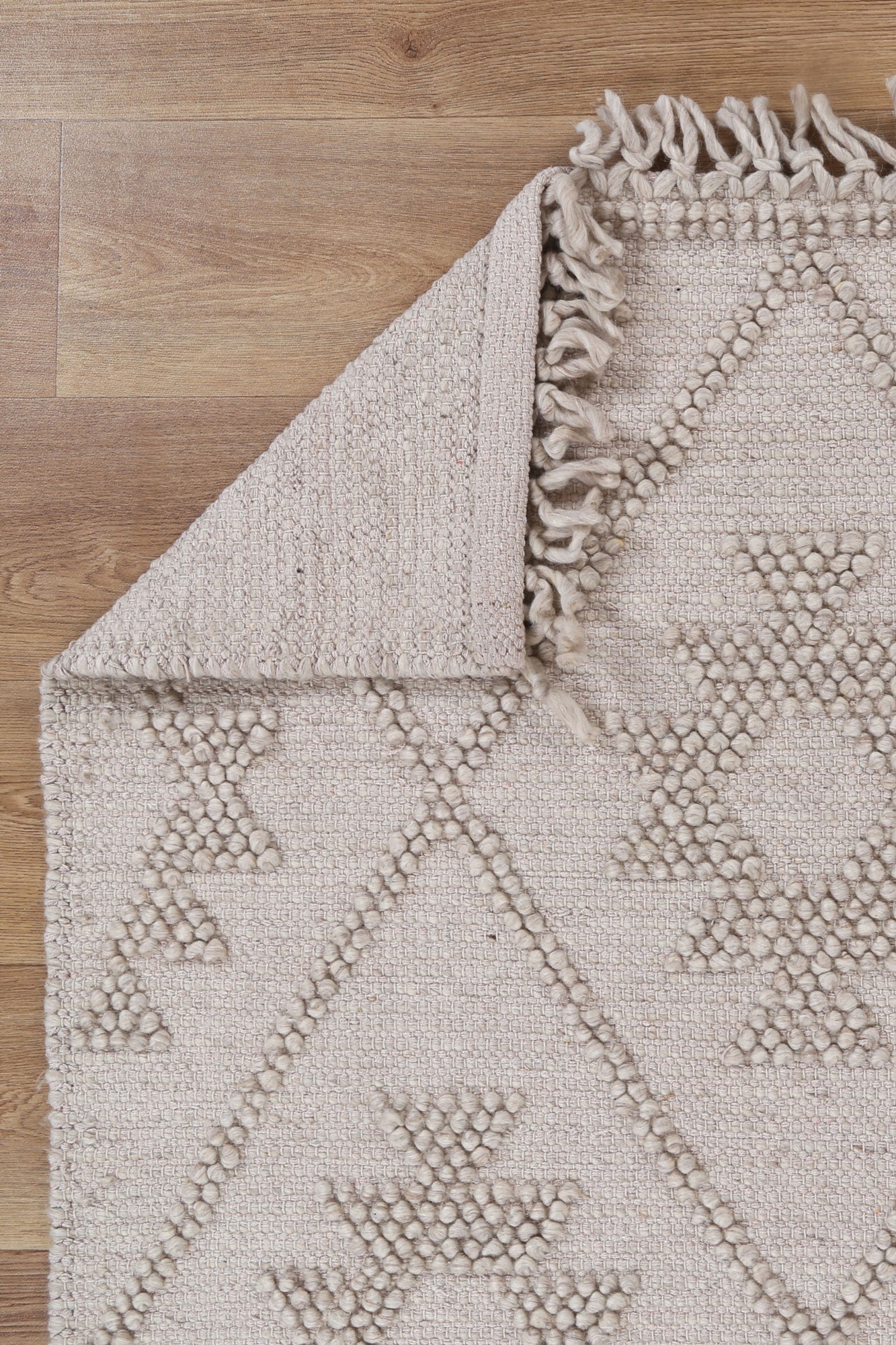 Diego Geometric Brown Wool Rug