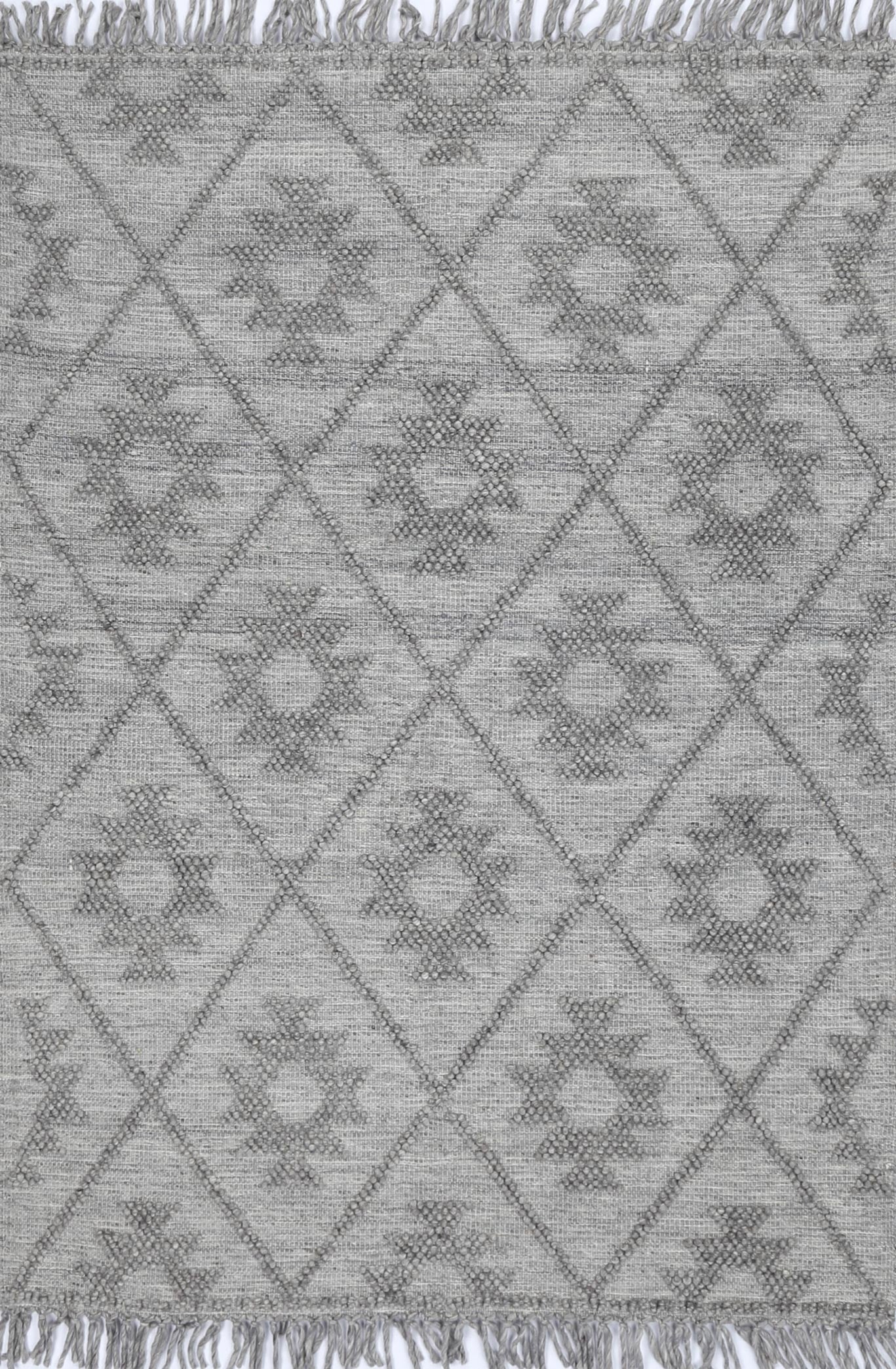 Diego Geometric Grey Multi Wool Rug