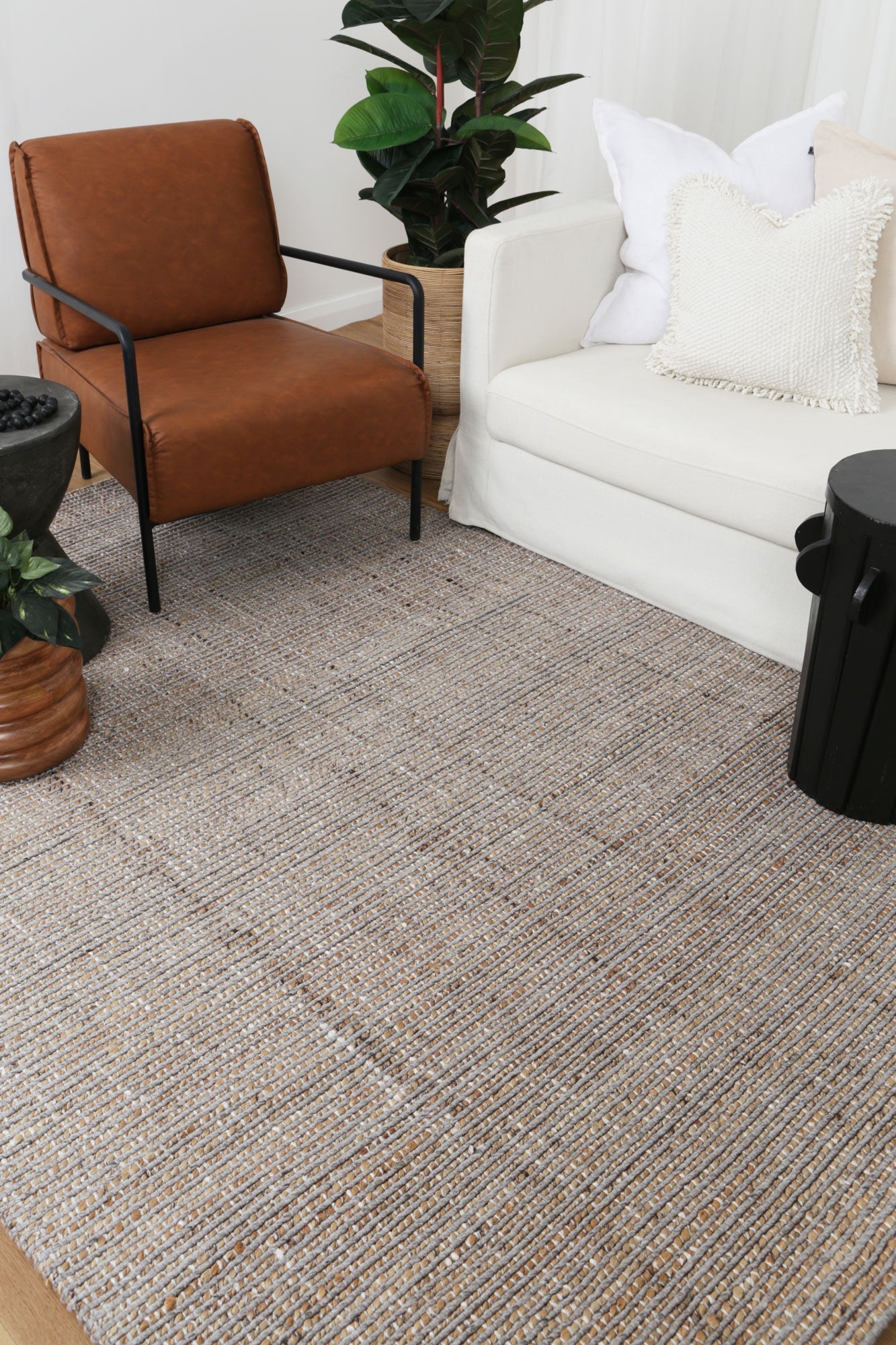 Dune Jute & Wool Light Grey Rug