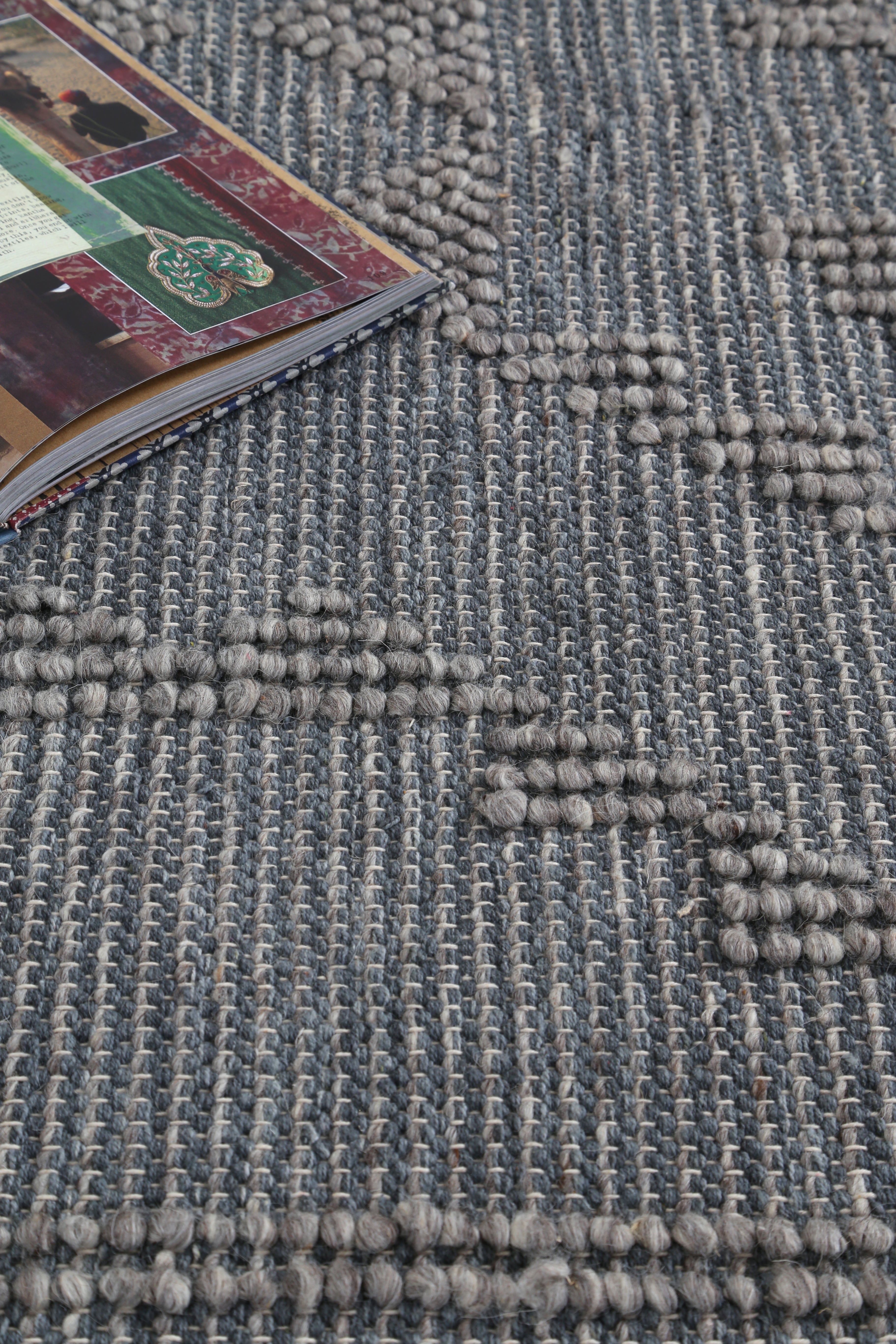 Diego Ornamental Grey Multi Wool Rug