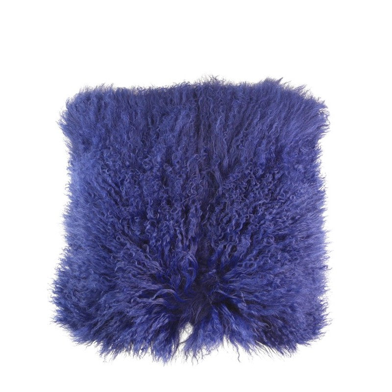 Okal Fur Lambswool Cushion Navy  40cm x 40cm