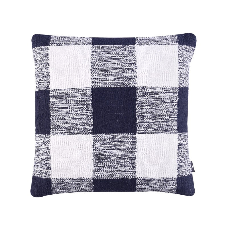 Plaid Cushion Navy 60 x 60cm