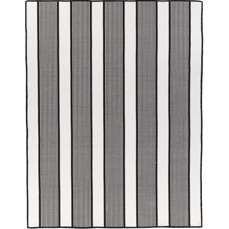 Miami Black Stripe Indoor Outdoor Rug