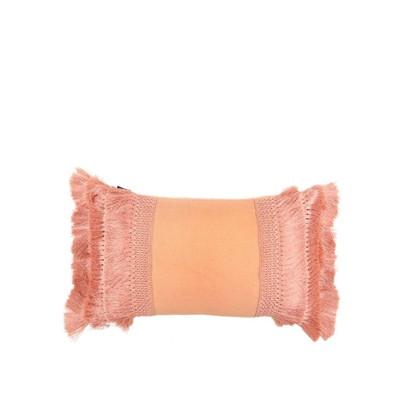 Penelope Fringe Cushion Peach 50 x 30cm