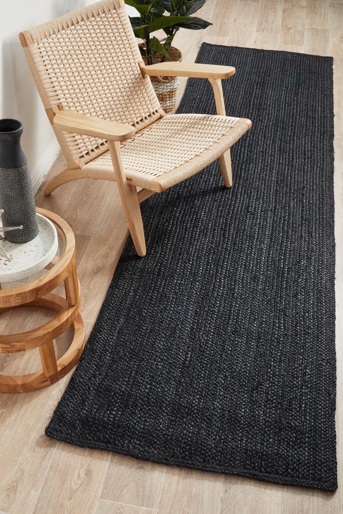 Bondi Black Runner Rug - Cozy Rugs Australia