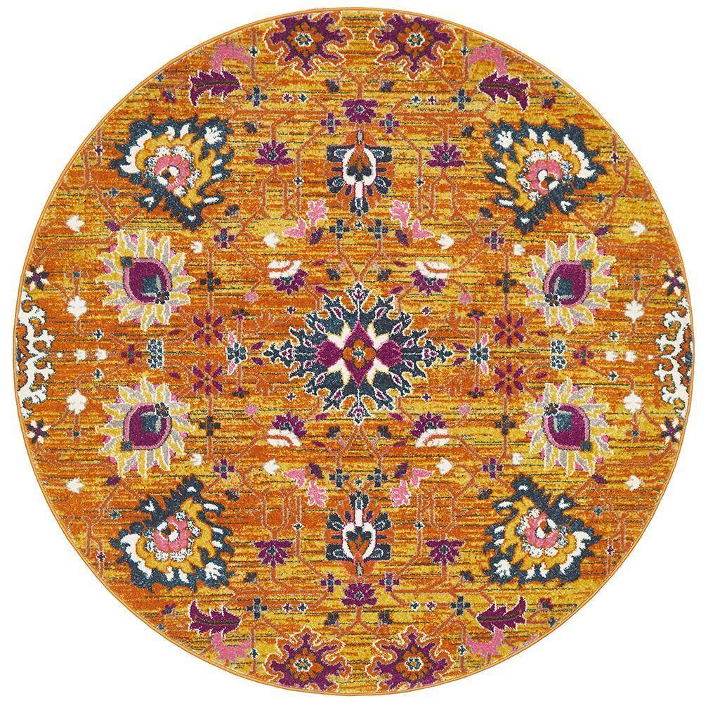 Babylon 210 Rust  Round Rug - Cozy Rugs Australia