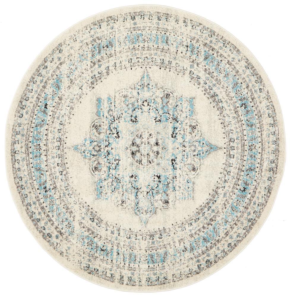 Century 922 White Round Rug - Cozy Rugs Australia