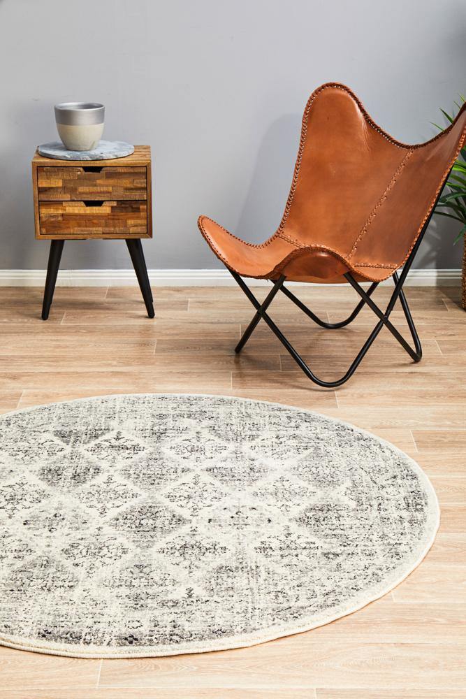 Century 999 Grey Round Rug - Cozy Rugs Australia