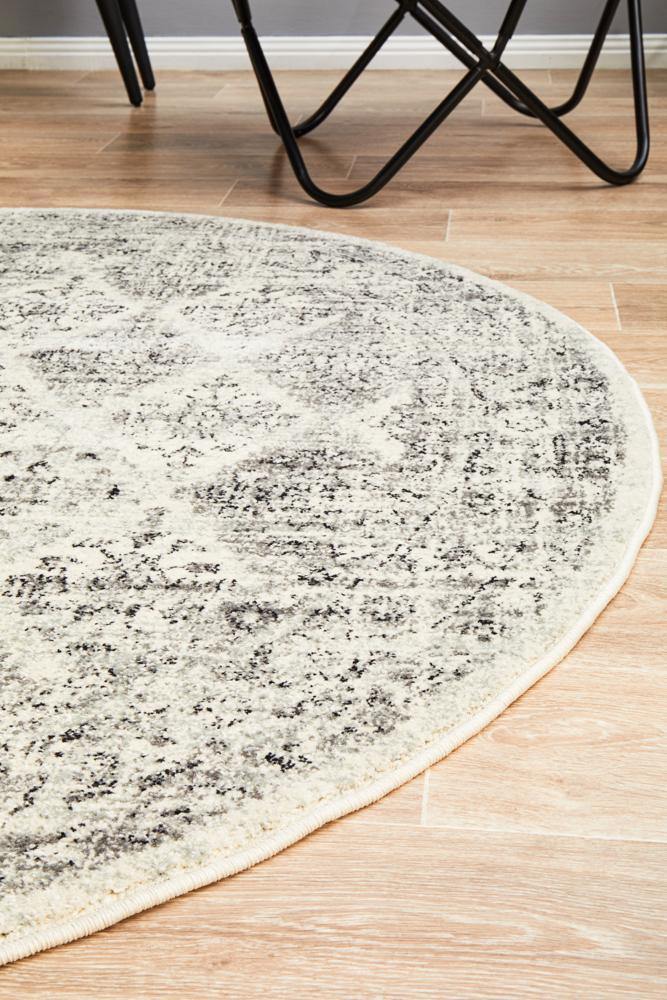 Century 999 Grey Round Rug - Cozy Rugs Australia