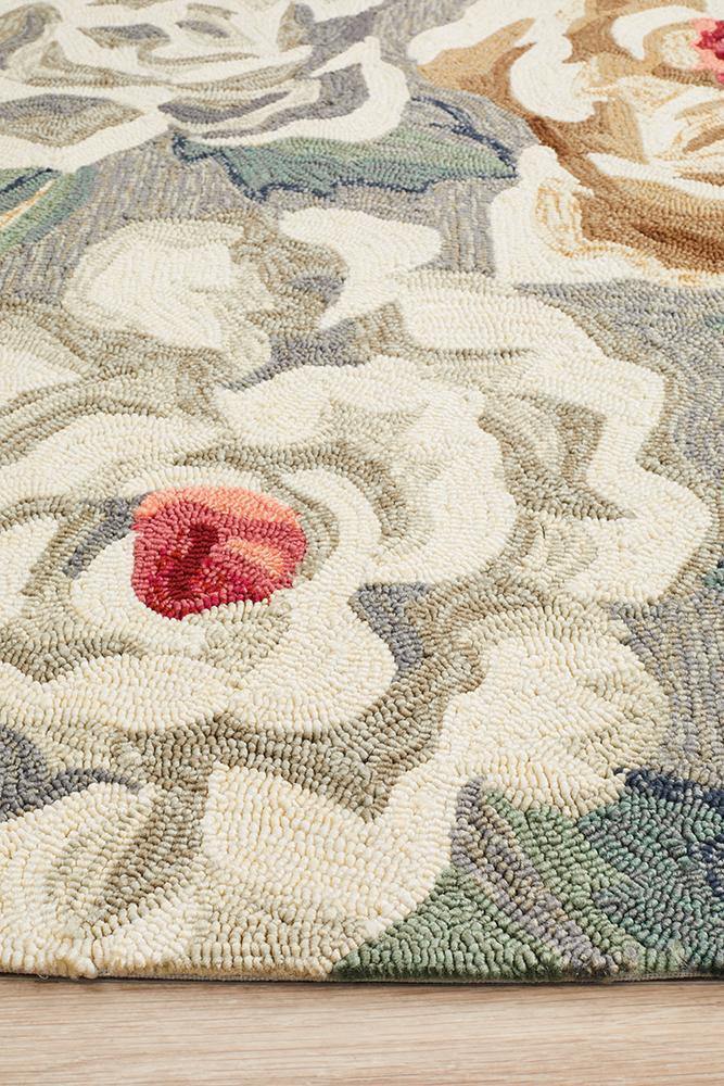 Copacabana Gorgeous Peony Grey Indoor Outdoor Rug - Cozy Rugs Australia