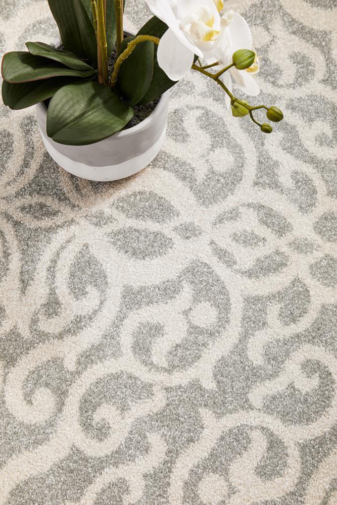 Chrome Lydia Silver Round Rug - Cozy Rugs Australia