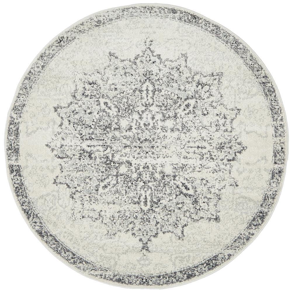 Chrome Rita Silver Round Rug - Cozy Rugs Australia