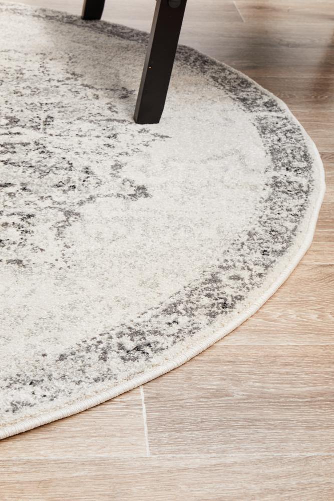 Chrome Rita Silver Round Rug - Cozy Rugs Australia