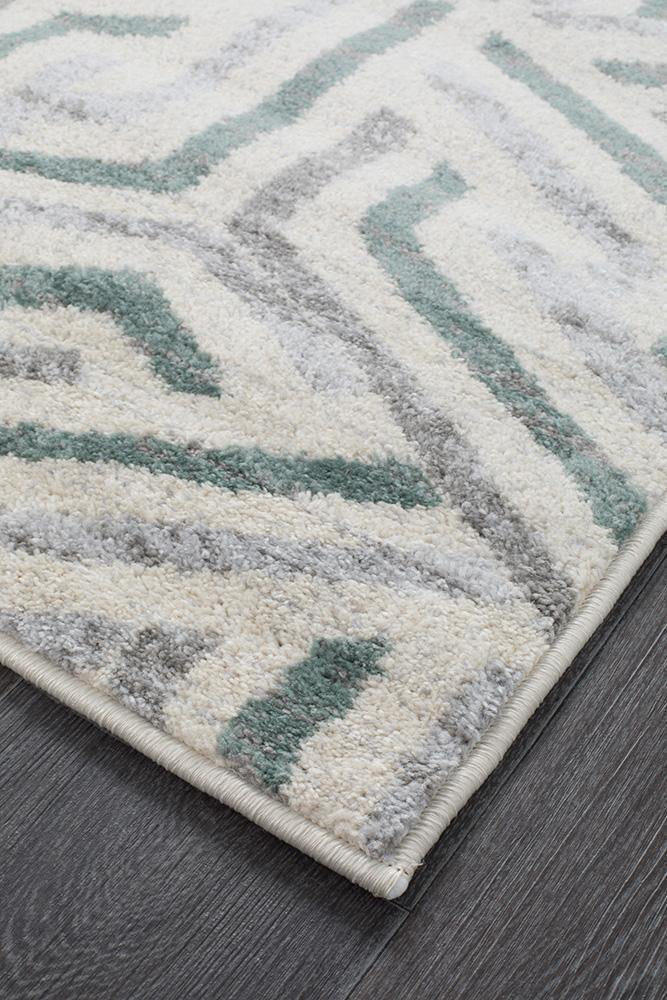Dimensions Divinity Link Teal Modern Runner Rug - Cozy Rugs Australia