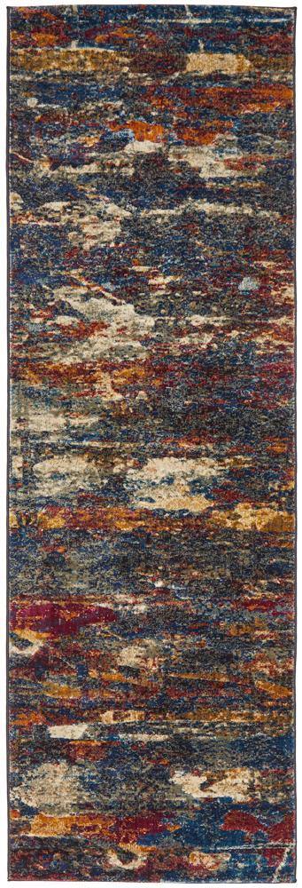 Dreamscape Splash Modern Midnight Runner Rug - Cozy Rugs Australia