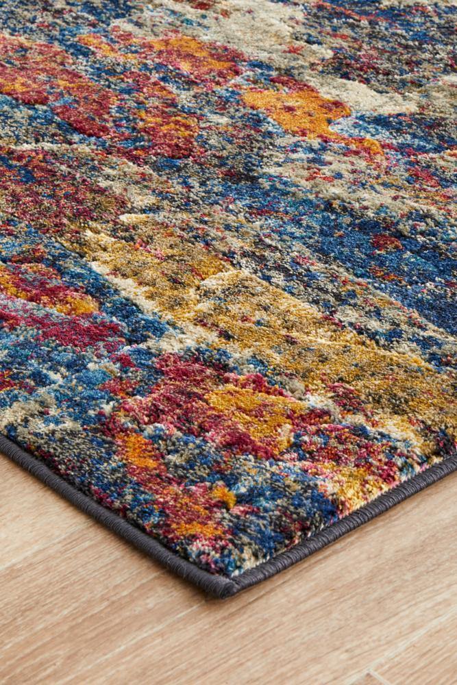 Dreamscape Splash Modern Midnight Runner Rug - Cozy Rugs Australia