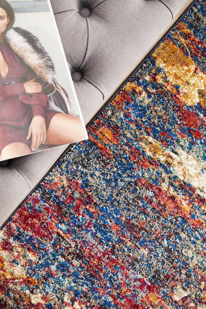 Dreamscape Splash Modern Midnight Runner Rug - Cozy Rugs Australia